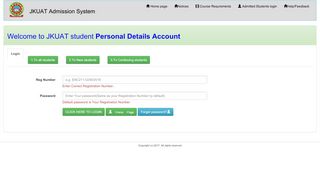 
                            2. Admitted Students login - JKUAT Admission Management System