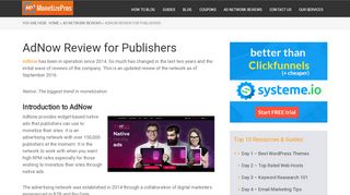 
                            7. AdNow Review for Publishers - MonetizePros