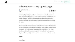 
                            13. Adnow Review — Sig Up and Login – TgkSon – Medium