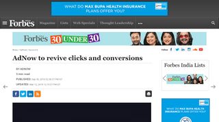 
                            10. AdNow to revive clicks and conversions | Forbes India