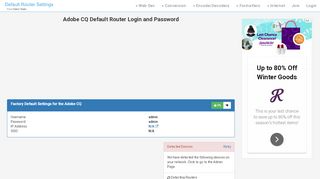 
                            12. Adobe CQ Default Router Login and Password - Clean CSS