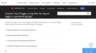 
                            5. Adobe Creative Cloud loggar ut dig eller ber dig att logga in ...