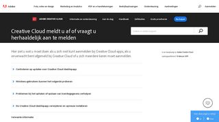 
                            5. Adobe Creative Cloud meldt u af of vraagt u herhaaldelijk aan te melden