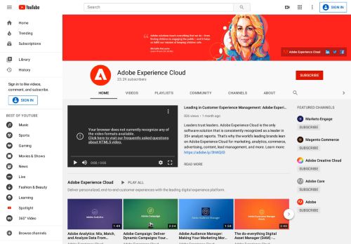 
                            8. Adobe Experience Cloud - YouTube