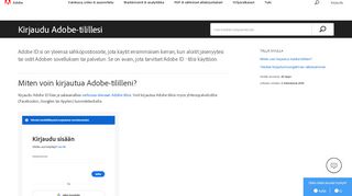 
                            2. Adobe ID ‑tilin käyttäminen - Adobe Help Center