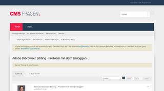 
                            4. Adobe Inbrowser Editing - Problem mit dem Einloggen - CMS Fragen ...