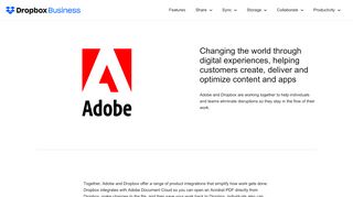 
                            10. Adobe Integration - Dropbox