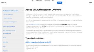 
                            9. Adobe I/O Authentication Overview