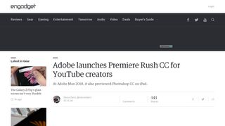 
                            8. Adobe launches Premiere Rush CC for YouTube creators - Engadget