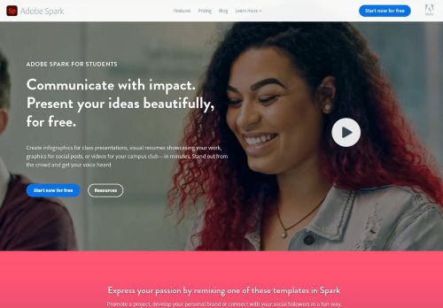 
                            10. Adobe Spark for Students