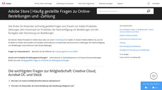 
                            5. Adobe Store | Häufig gestellte Fragen zu Online-Bestellungen und ...