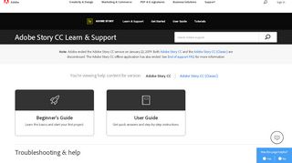 
                            2. Adobe Story CC Learn & Support - Adobe Help Center