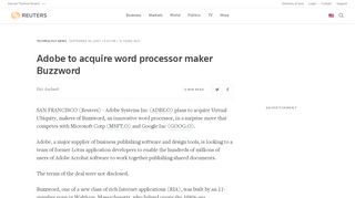 
                            13. Adobe to acquire word processor maker Buzzword | Reuters