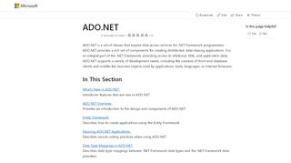 
                            1. ADO.NET | Microsoft Docs