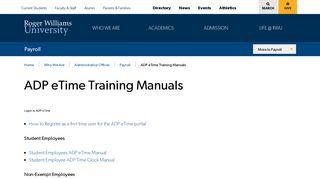 
                            7. ADP eTime Training Manuals | Roger Williams University