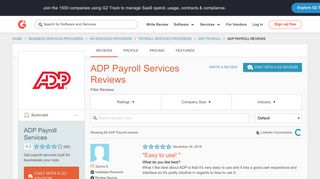 
                            12. ADP Payroll Services Reviews 2019 | G2 Crowd