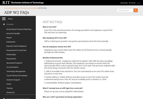 
                            6. ADP W2 FAQs | Controller - Rochester Institute of Technology