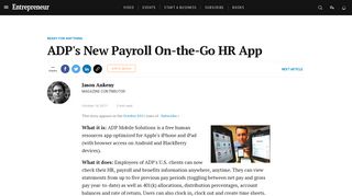 
                            12. ADP's New Payroll On-the-Go HR App - Entrepreneur