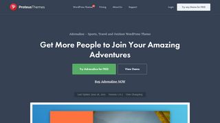 
                            11. Adrenaline WordPress theme for Adventure Activities, Sports & Travel