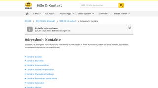 
                            6. Adressbuch: Kontakte - WEB.DE Hilfe