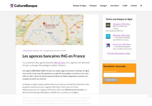 
                            12. Adresse et présentation des agences ING Direct en France