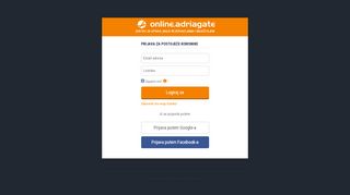 
                            1. Adriagate Online: Prijava na stranice