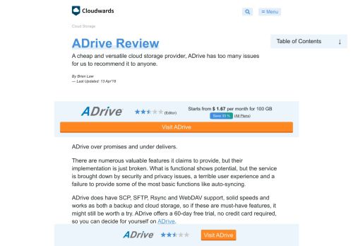 
                            10. ADrive Review – Updated 2019 - Cloudwards.net