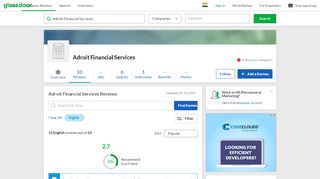 
                            10. Adroit Financial Services Reviews | Glassdoor.co.in