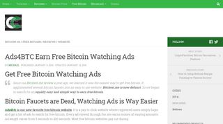 
                            4. Ads4BTC Earn Free Bitcoin Watching Ads - CryptoCrooks