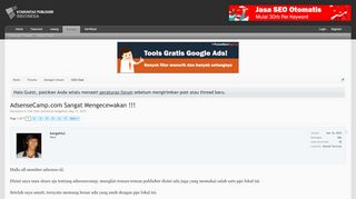 
                            13. AdsenseCamp.com Sangat Mengecewakan !!! | Indonesia Internet ...