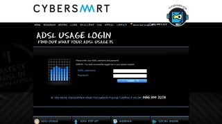 
                            7. adsl usage login - CYBERSMART - Cheapest ADSL in South Africa ...