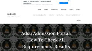 
                            13. Adsu Admission Portal: How To Check All Requirements, Results And ...