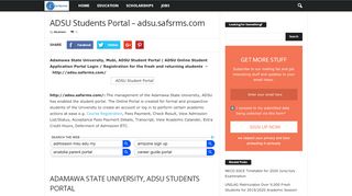 
                            9. ADSU Students Portal - adsu.safsrms.com - Eduinformant