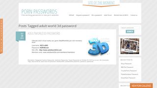 
                            2. Adult World 3d Password | Porn Passwords