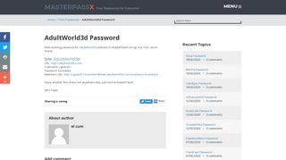 
                            10. AdultWorld3d Password - Porn Passwords