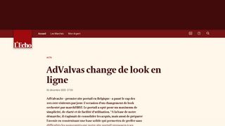 
                            11. AdValvas change de look en ligne | L'Echo