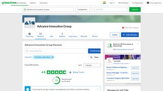 
                            6. Advance Innovation Group Reviews | Glassdoor.co.in
