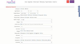 
                            5. Advance Search - Jeevanjodimatrimonial | Matrimonial Portal in India ...