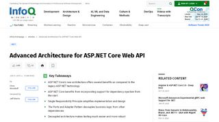 
                            8. Advanced Architecture for ASP.NET Core Web API - InfoQ