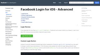 
                            3. Advanced - Facebook Login - Facebook for Developers