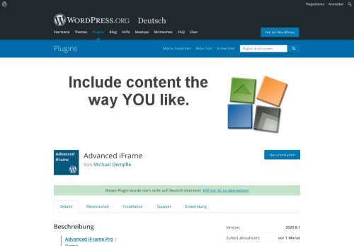 
                            4. Advanced iFrame | WordPress.org