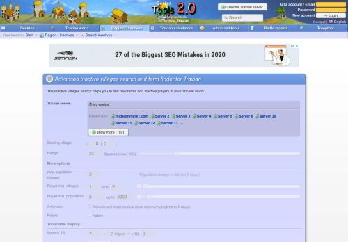 
                            3. Advanced inactive villages search and farm finder for tx2.travian.com ...
