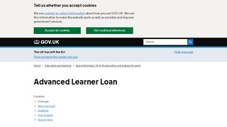 
                            12. Advanced Learner Loan - GOV.UK