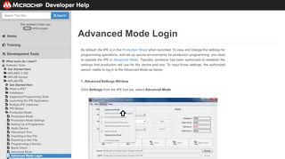 
                            9. Advanced Mode Login - Developer Help