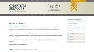 
                            7. Advanced Search - Charities Register - Charities Services