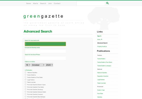 
                            3. Advanced search | Green Gazette SA - Government Gazette