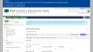 
                            12. Advanced search - TED Tenders Electronic Daily