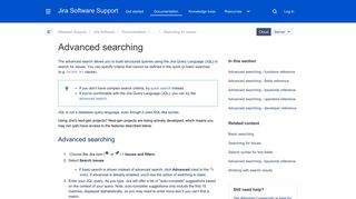 
                            2. Advanced searching - Atlassian Documentation