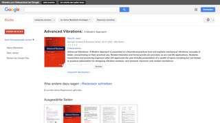 
                            8. Advanced Vibrations: A Modern Approach