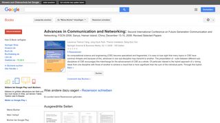 
                            5. Advances in Communication and Networking: Second International ... - Google Books-Ergebnisseite
